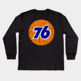 Vintage Distressed 76 Gasoline Kids Long Sleeve T-Shirt